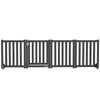 Foldable Dog Gate with Door, 4 Panels Fressstanding Pet Gate, Black