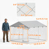 7.5' x 7.5' x 5.6' Outdoor Dog Kennel Heavy Duty Galvanized Steel Chain Link with UV-resistant Roof, Silver