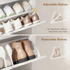 Shoe Storage Cabinet with 3 Flip Drawers and Adjustable Shelves for 9-18 Pairs of Shoes, White