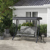 3 Person Porch Swing Outdoor Swing Chair with High Back Design, Side Pouches and Adjustable Canopy