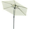 Patio Sun Umbrella, Outdoor Parasol with 6 Ribs, Cream White