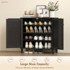 Shoe Cabinet with Adjustable Shelves Shoe Storage Cabinet with 2 Doors for Entryway Hallway Black