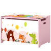 Qaba Kids Storage Chest with Lid, Toy Box Organizer with Safety Hinges for Playroom, Bedroom, Living Room, Pink
