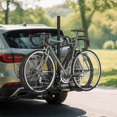Hitch Bike Rack for Car, 200 lbs 2 Bike Rack with Platform Style, Safety Strap for 2