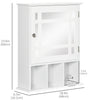 Bathroom Mirror Cabinet, Wall Mounted Medicine Cabinet, 3 Shelf Organizer for Kitchen, White