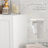 Tilt-Out Laundry Storage Cabinet, Modern Laundry Hamper with 2 Compartments for Bathroom Washroom, White
