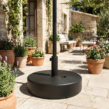 Patio Umbrella Base 33 lbs Water or 42 lbs Sand Filled, Outdoor Umbrella Stand for 1.5