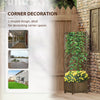 Raised Garden Bed Wood Planter with Trellis for Vine Climbing, 16