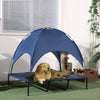 Elevated Cooling Pet Bed Portable Raised Dog Cot with Canopy for XL Sized Dogs, Dark Blue