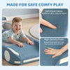 Qaba Climbing Toys for Toddlers, Foam Climbing Block Convert to Ball Pit or Toddler Bed for Gross Motor, 18-72 Months, Blue