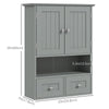 Bathroom Wall Cabinet with 2 Drawers, Modern Medicine Cabinet with 2 Doors and Open Shelf, Over the Toilet Storage Organizer for Living Room, Kitchen，20