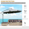 11FT Offset Hanging Patio Umbrella Cantilever Umbrella with Easy Tilt Adjustment, Cross Base and 8 Ribs for Backyard, Poolside, Lawn and Garden, Dark Grey
