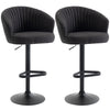 Bar Stools Set of 2, Swivel Counter Height Barstools with Back, Footrest, Adjustable Height, Beige