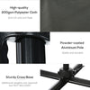 8' x 8' Square Patio Hanging Offset Umbrella with 360° Rotation, Aluminum Outdoor Cantilever Parasol with Crank & Tilt, Sun Canopy Shelter with Cross Base, Grey