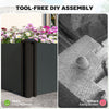 Vinyl Raised Garden Bed Kit, Set of 2 Elevated Garden Boxes with Open Bottom, Screwless Outdoor Planter Box