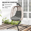 Outdoor Swing Cushion, Tufted Patio Cushion Replacement for Garden Chair Egg Chair,  Indoor Outdoor Seat Cushion, Grey