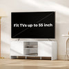 TV Stand for up to 55 Inch TV, Nordic Entertainment Center with 2 Cabinets and 2 Open Shelves for Living Room, White