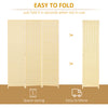 Woven Bamboo Room Divider, 3 Panel Folding Indoor Privacy Screens for Home Office, Natural Wood