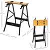 Foldable Work Bench w/ 4 Adjustable Clamps, Carpenter Saw Table, MDF Surface, Steel Frame, Portable Work Bench 100kg/220lbs Capacity