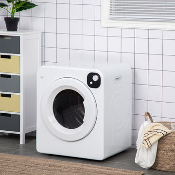 Compact Laundry Dryer Machine, 1300W, 3.22 Cu. Ft. Electric Portable Clothes Dryer with 7 Drying Modes for Apartment or Dorm, White