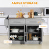 Stainless Steel Kitchen Island with Storage and Stainless Steel Top, Kitchen Trolley with Drawers, Cabinets, Towel Rack