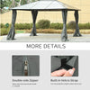 Gazebo Curtains, 10' x 12' Universal Replacement Privacy Curtain, 4-Panels Sidewall with Hooks/C-Rings, Dark Grey
