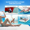 8' x 6' Water Floating Dock, Rafting Inflatable Island with Air Pump and Backpack for Pool, Beach, Ocean, Blue & Green