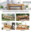Outdoor Garden Bench, Backless Patio Fir Wood Stool, Armless Loveseat, 43.25