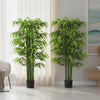 5.3ft Artificial Tree Set of 2, Indoor Fake Bamboo with Pot, for Home, Office, and Living Room Decor