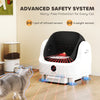 Open-Top Self Cleaning Cat Litter Box, Automatic Cat Litter Box with Integrated Safety Protection
