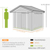 7' x 4' x 6' Garden Storage Shed Outdoor Patio Metal Tool Storage House w/ Foundation Kit and Double Doors, Silver