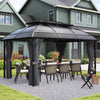 13' x 10' Patio Gazebo, Double Roof Outdoor Gazebo Canopy Shelter with Curtains and Aluminium Frame for Garden, Black