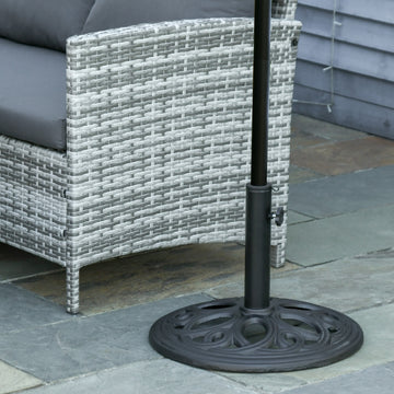 25lbs Cast Iron Round Patio Umbrella Base Stand, Umbrella Holder for Outdoor, Patio, Garden, Deck and Beach, Fit Dia. 1.5