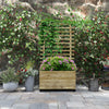 Wooden Planter with Trellis, Raised Garden Bed with 4 Wheels for Climbing Plants, 30