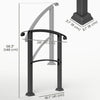 1-3 Step Handrails for Outdoor Steps, Porch Deck Railing, Metal Outdoor Stair Railing with Installation Kit, Black