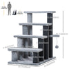Cat Stairs for Bed, Couch 4 Steps, Small Cat Tree for Indoor Cats with Scratching Posts Toy Ball, 23.5