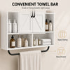 Bathroom Wall Cabinet, Medicine Cabinet Wall Mounted with Open and Hidden Storage Space for Bathroom, White
