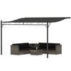 11.5' x 8.2' Outdoor Pergola, Wall Mounted Lean to Pergola with Metal Frame, UPF30+, Garden Gazebo