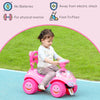 Qaba Toddlers Push Car with Horn, Light, Music, Anti-Over-Backwards Device, Steering Wheel, Under Seat Storage, Pink