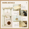 39.25'' Cat Tree Tower Multi-Level Kitten House with Scratching Post Condo Hammock Bed Ball Toy - Beige