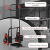 6-Wheels Stair Climber Trolley Cart, Hand Truck and Dolly, Foldable Steel Load Cart, 264lbs Capacity, Black and Red