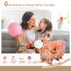 Qaba Wooden Plush Children Kids Rocking Horse Chair for Toddlers with Sound and Safety Belt, Giraffe Theme