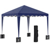 10' x 10' Pop Up Canopy Tent with Sand Bags, Instant Shelter with Adjustable Height and Carry Bag, Garden Outdoor Party Tent, Blue