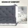 3 Seater Outdoor Seat Pads Bench Swing Chair Replacement Cushions Backrest for Patio Garden, Dark Grey
