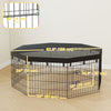 8 Panels Foldable Dog Playpen with Top Cover, 24