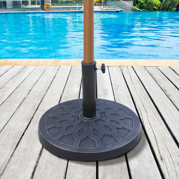 Resin Round Patio Umbrella Stand Base Coated Pole Market Garden Umbrella Holder Parasol Holder Bronze
