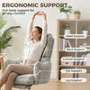 Office Chair with Foot Rest, Ergonomic Reclining Computer Gaming Chair w/ Snow Flannel Fabric, Thick Cushion, Light Grey