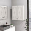 Modern Medicine Cabinet Wall Mounted, Bathroom Wall Cabinet with 2 Doors and Adjustable Shelf, White