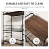 Rolling Kitchen Cart, 3-Tier Utility Storage Cart with 2 Basket Drawers & Side Hooks, Lockable Casters for Dining Room