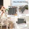 6 Panel Folding Room Divider, UV30+ Privacy Screen, Indoor Outdoor Privacy Panel with Stable Base, Dark Grey